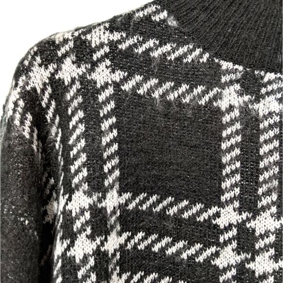 LILI SIDONIO MOLLY BRACKEN Plaid Mock Neck Sweater M/L - Picture 2 of 6